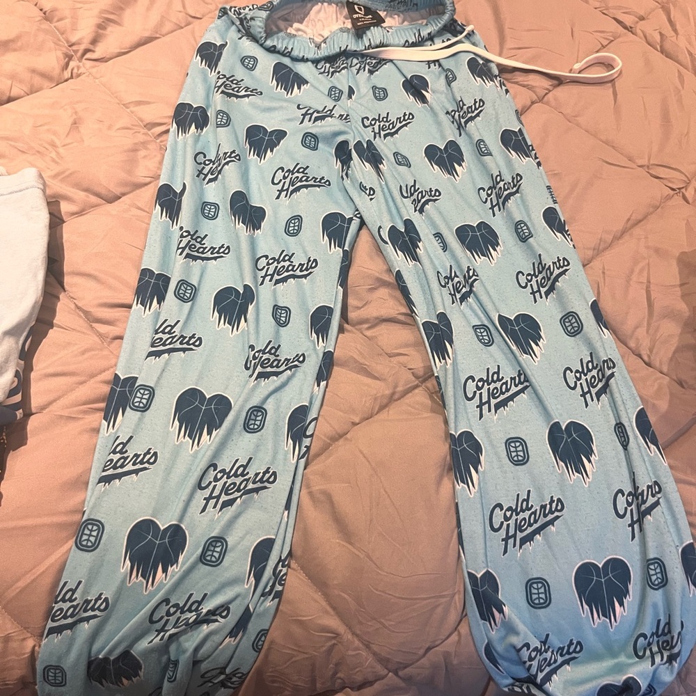 Blue Cold Hearts Pajama Pants and shirts